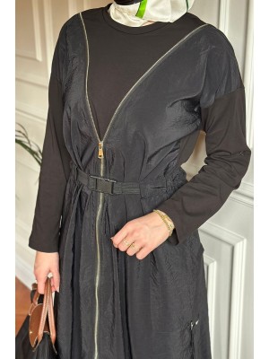 Yeni Sezon Fermuar Detaylı Elbise 040