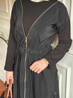 Yeni Sezon Fermuar Detaylı Elbise 040