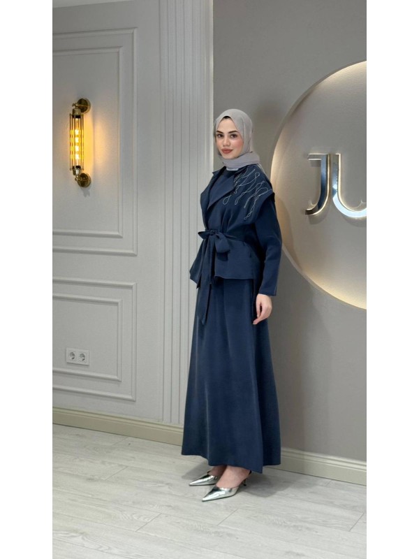 Yelekli Elbise İndigo