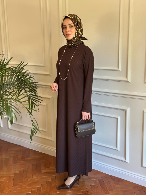 Basic Elbise Kahverengi