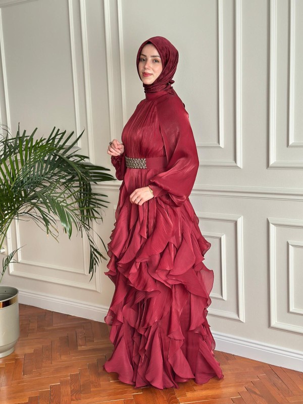 Abiye Elbise Bordo