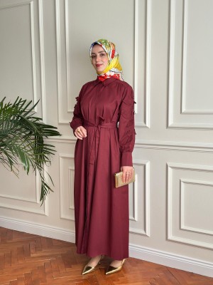 Nakış İşlemeli Kap Bordo