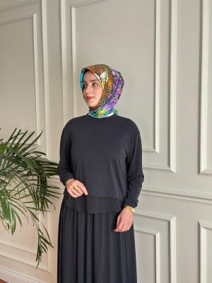 Yazlık Relax Etekli Takım Lacivert