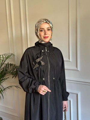 Nurcan Çetin Yazlık Trençkot Siyah