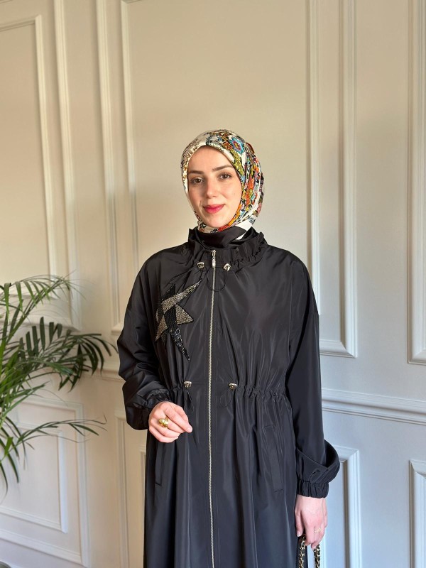 Nurcan Çetin Yazlık Trençkot Siyah