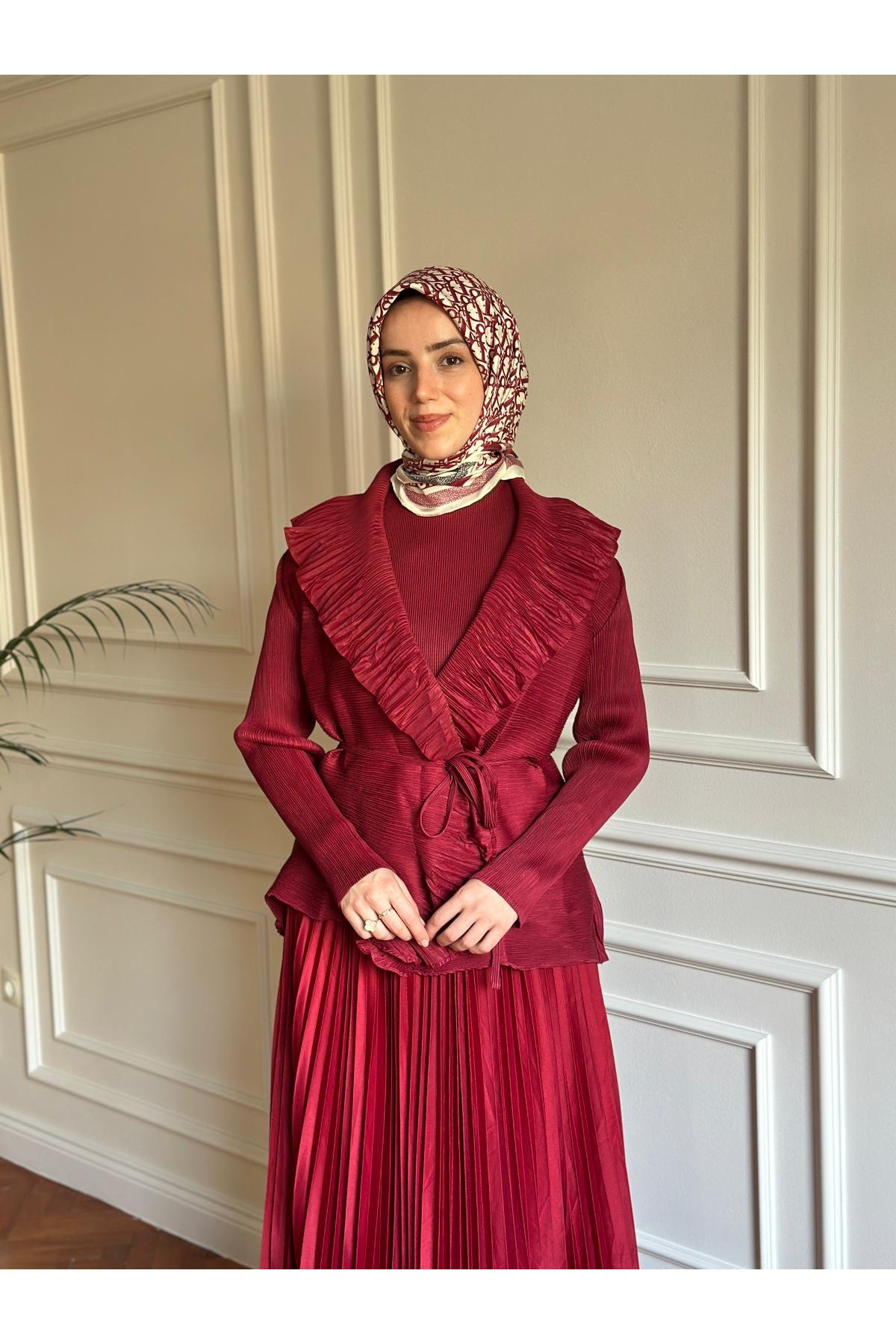 Üçlü Akordiyon Takım Bordo