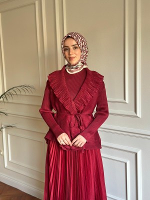 Üçlü Akordiyon Takım Bordo