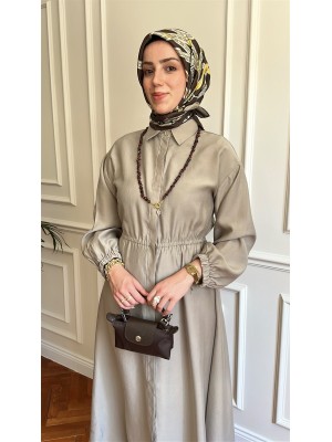 Yeni Sezon Büzgülü Tensel Kap Vizon