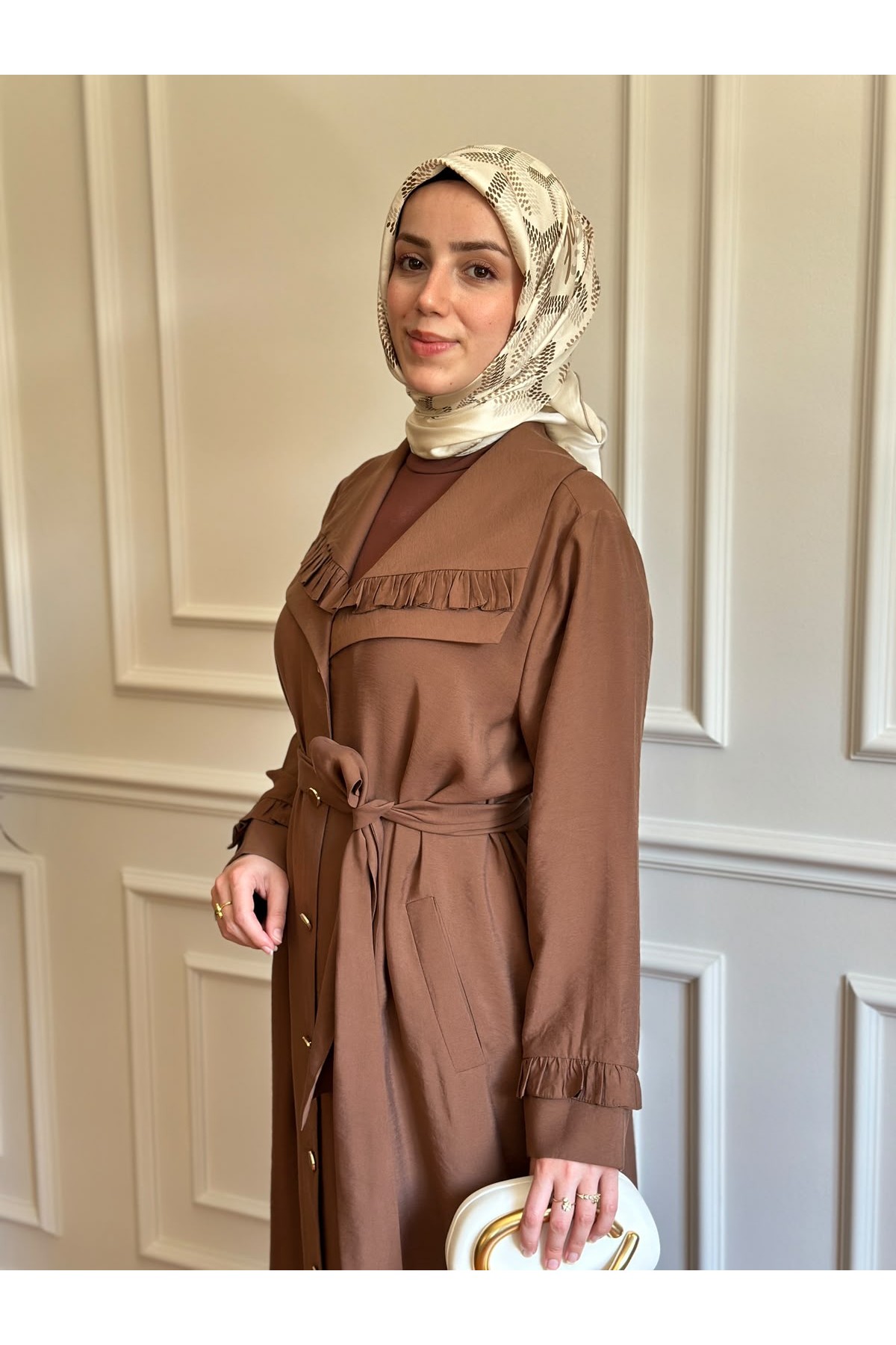 Fırfırlı Kap Kahverengi