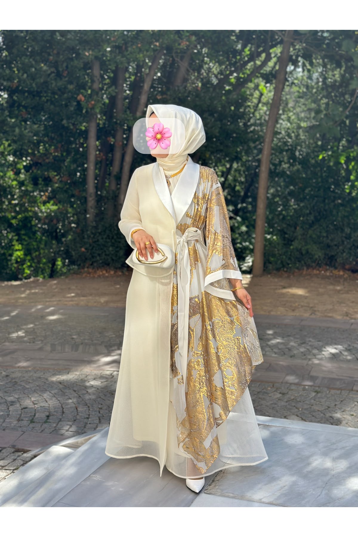 Sultan Abaya Takım Beyaz