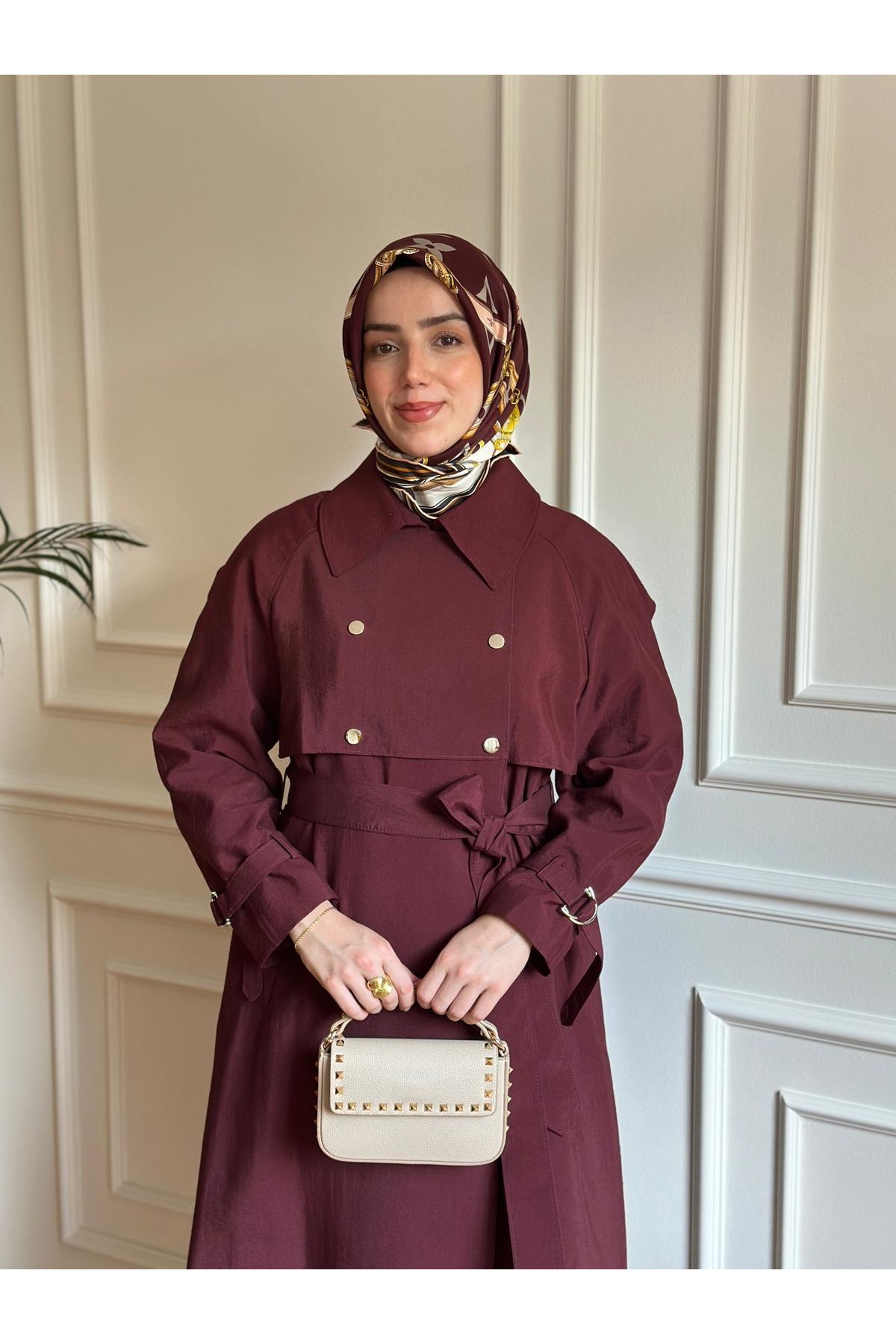 Mevsimlik Trençkot 803 Bordo