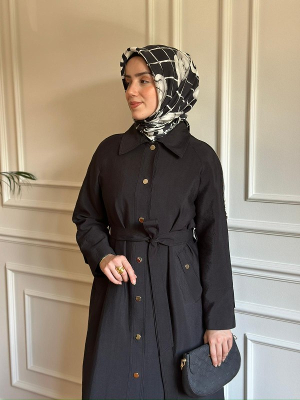 Mevsimlik Trençkot 845 Siyah