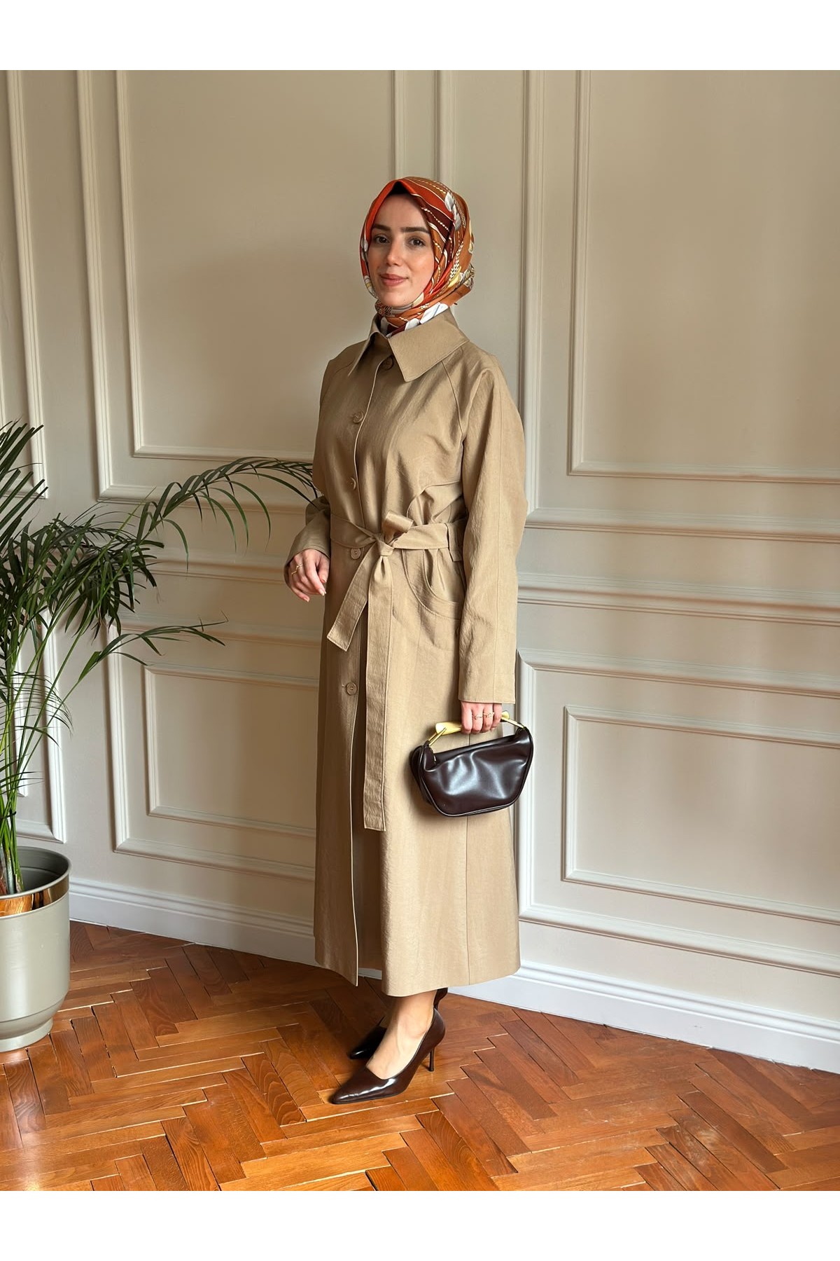 Mevsimlik Trençkot 806 Camel