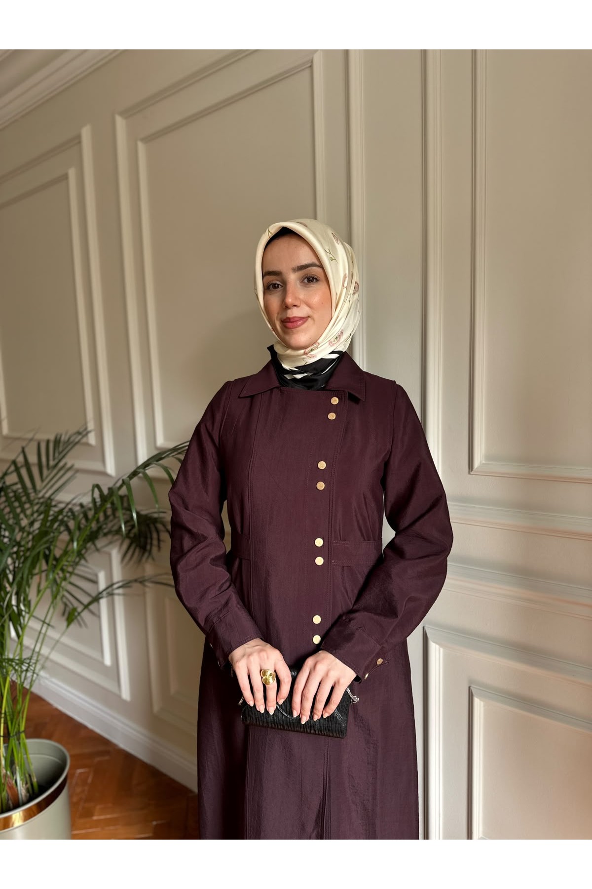 Mevsimlik Trençkot 823 Mürdüm