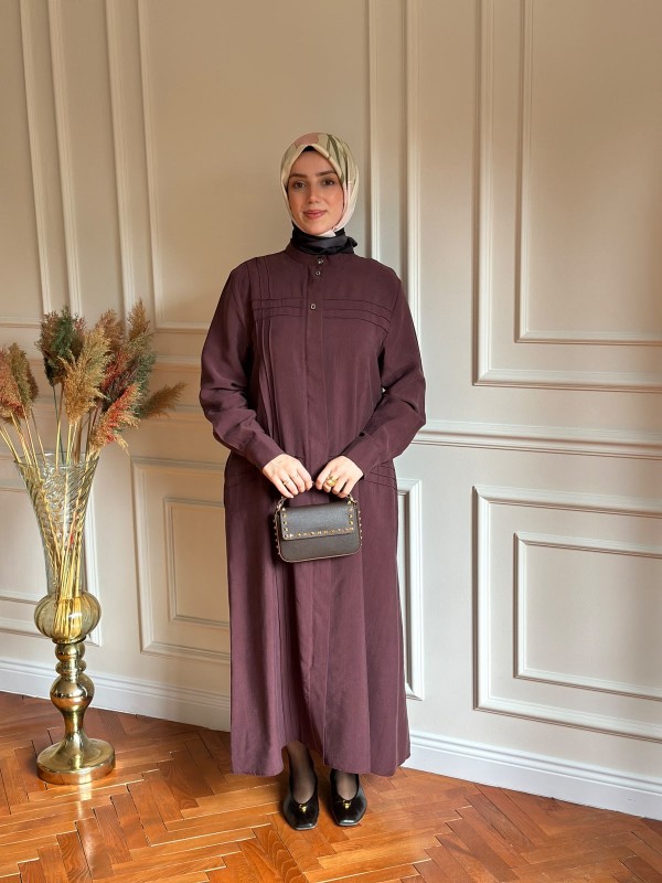 Nervür Detaylı Kap 7708 Mürdüm