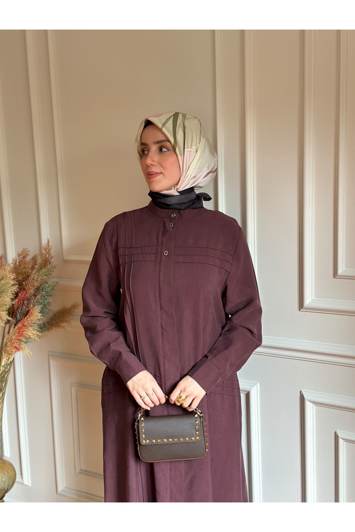 Nervür Detaylı Kap 7708 Mürdüm