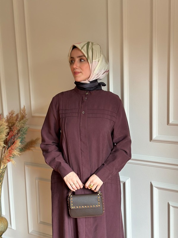 Nervür Detaylı Kap 7708 Mürdüm