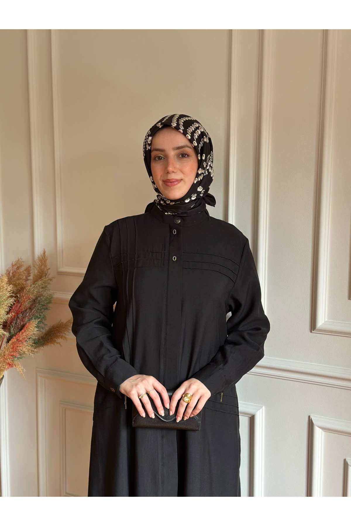 Nervür Detaylı Kap 7708 Siyah
