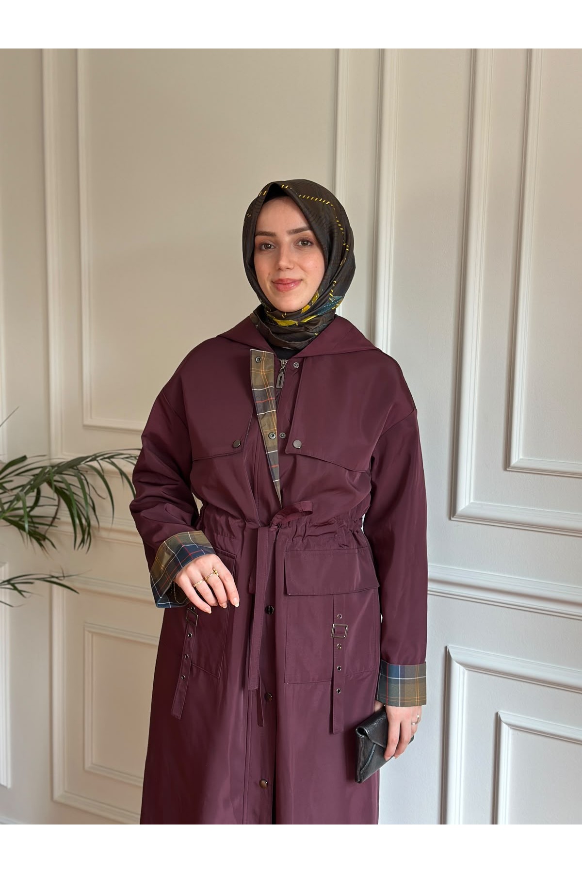 Mevsimlik Trençkot 1712 Bordo