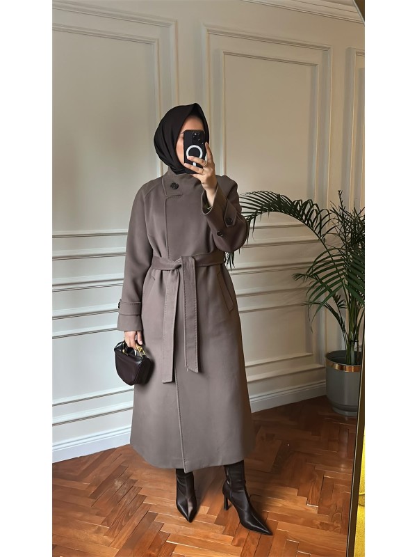 Nihalle Premium Kaşe Kaban 32 Vizon