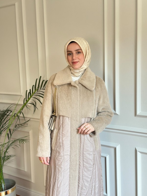 Angora Detaylı Mont Bej