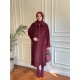 Taş İşlemeli Angora Kaban Bordo