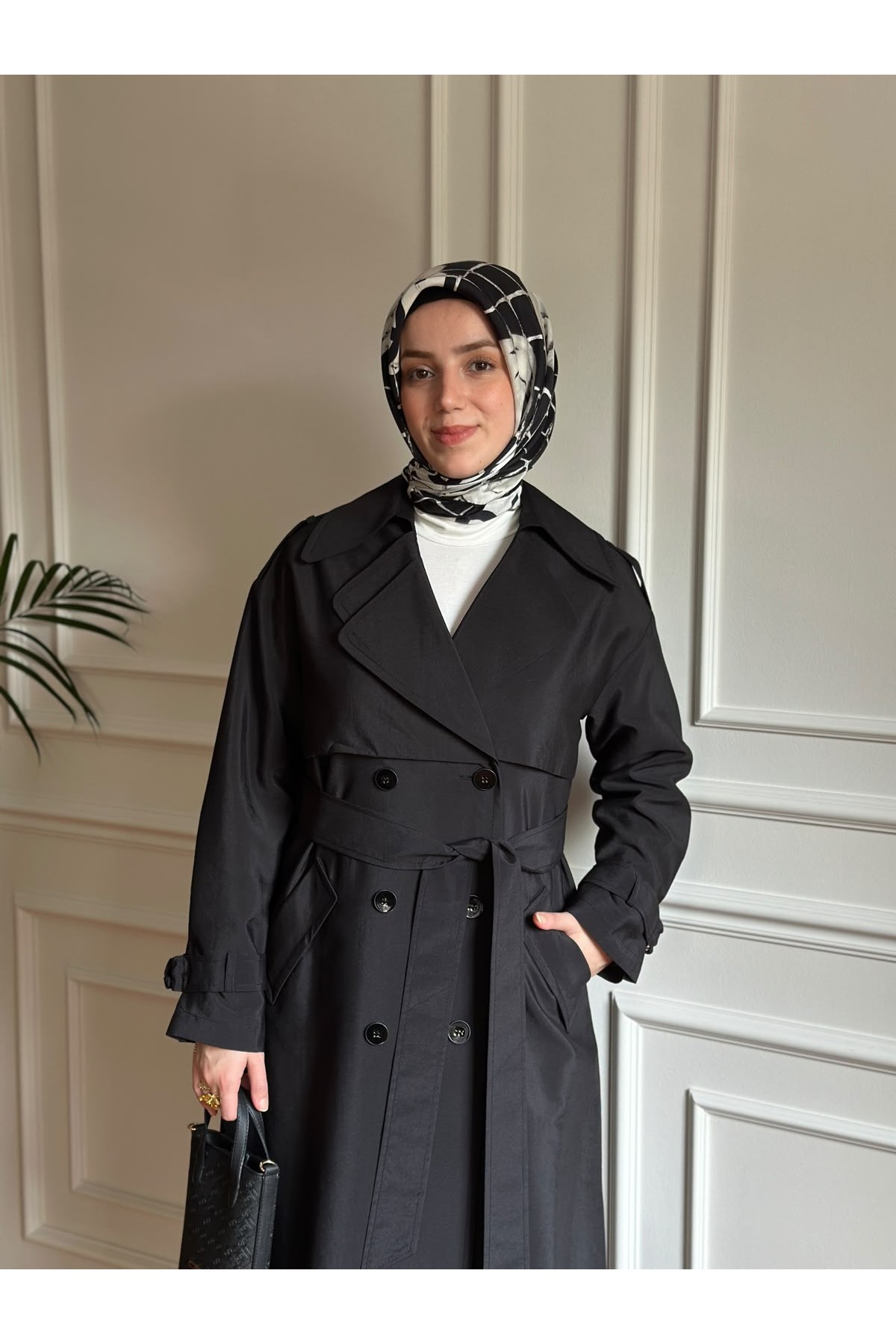 Mevsimlik Trençkot 843 Siyah