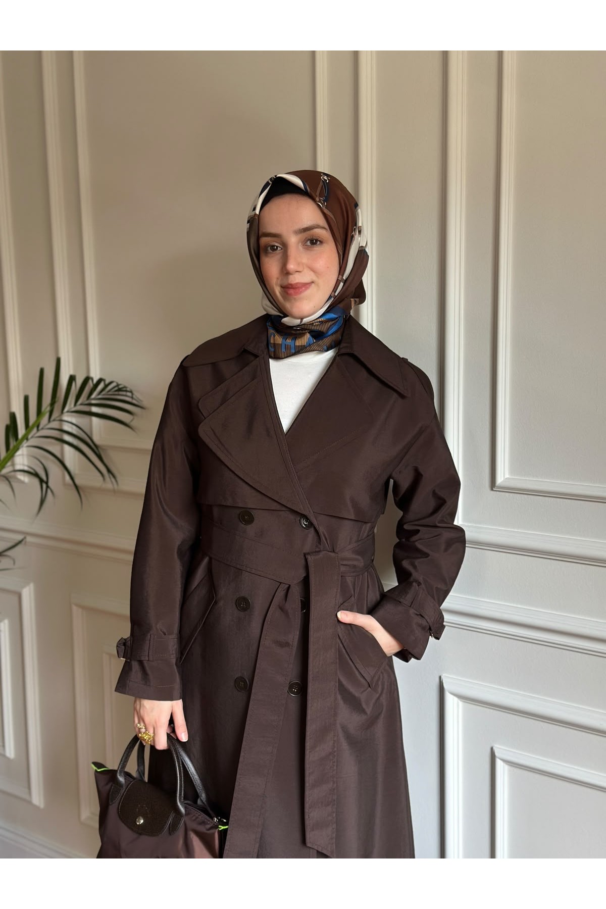 Mevsimlik Trençkot 843 Kahverengi