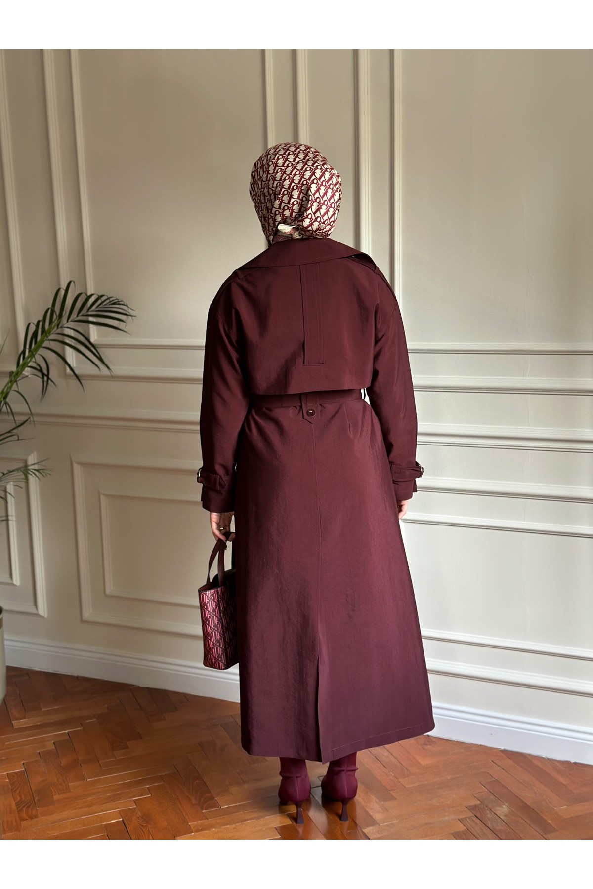Mevsimlik Trençkot 843 Bordo