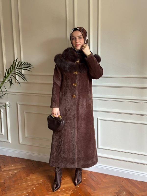 Kürklü Angora Kaban Kahverengi