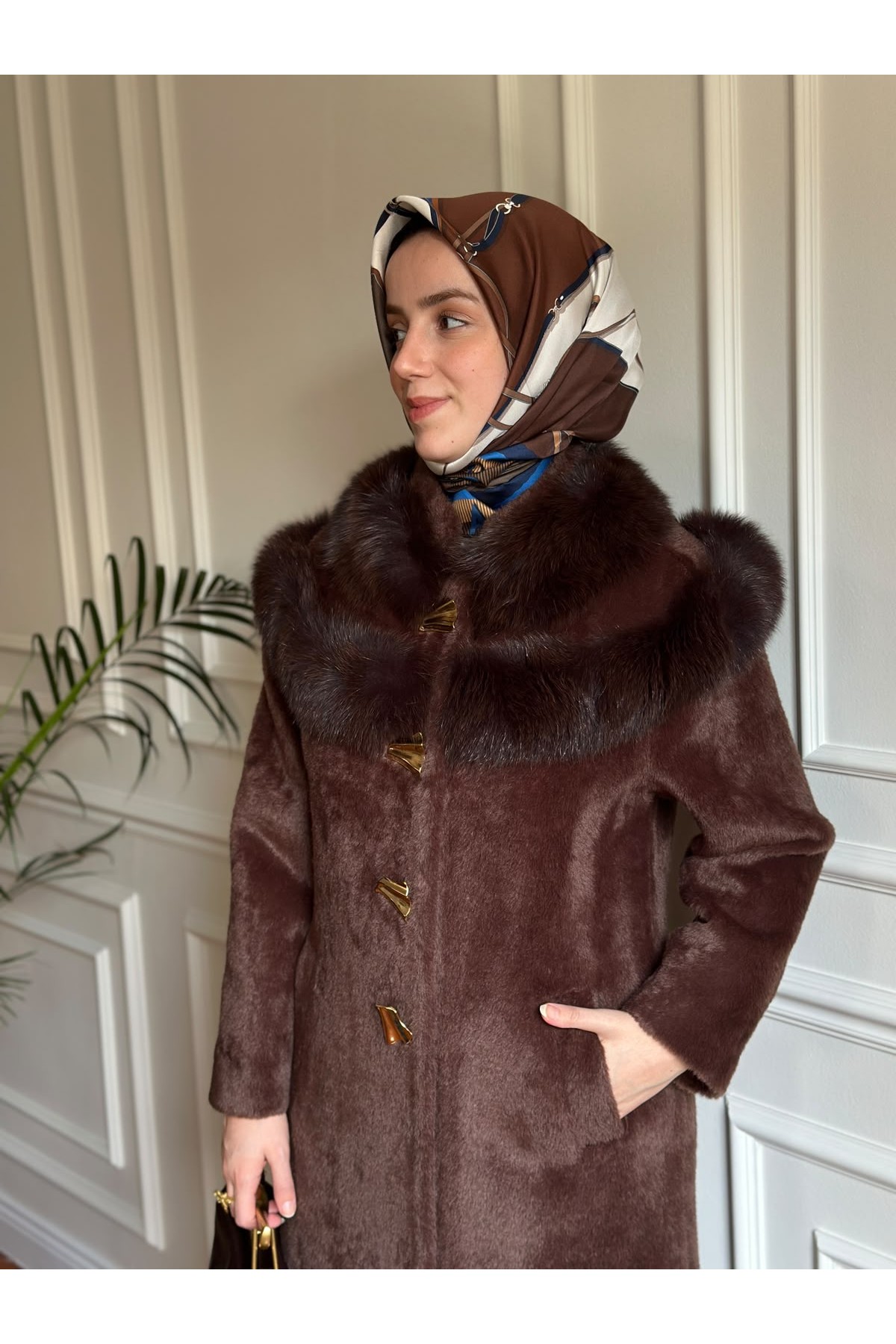 Kürklü Angora Kaban Kahverengi